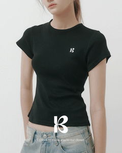 [本日出発] エルロ、レタリングベーシック半袖Tシャツ
