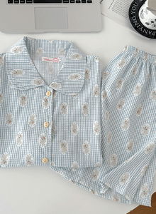Sweet Check Summer Short Sleeve Pajama Set