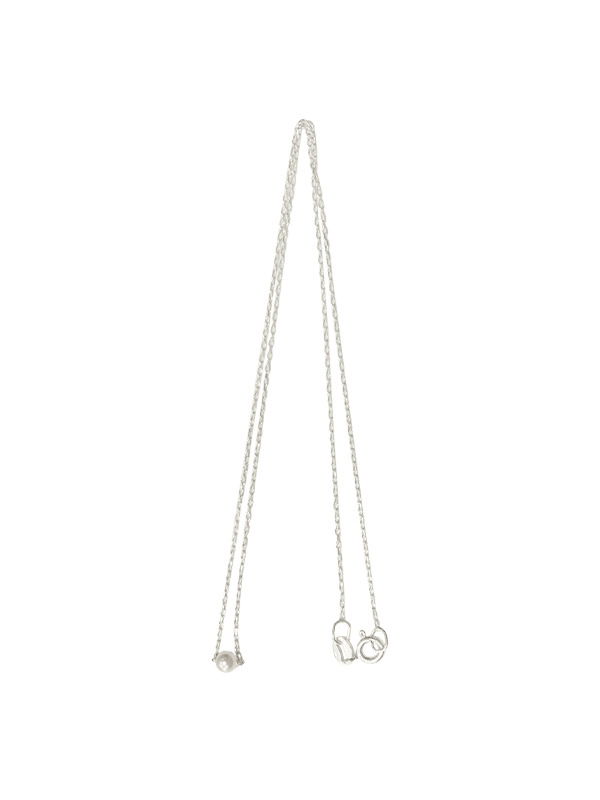 Vane Pearl Silver Strap Necklace