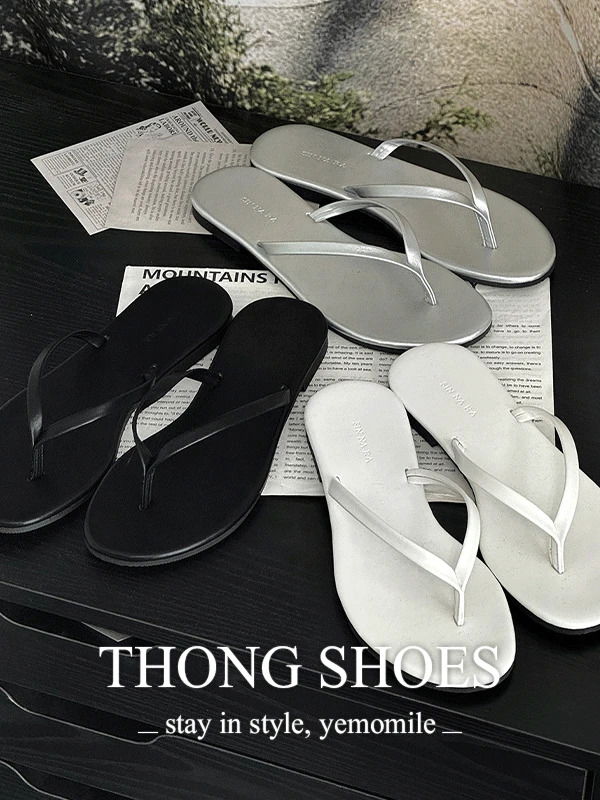 編織水鑽平底夾腳拖鞋