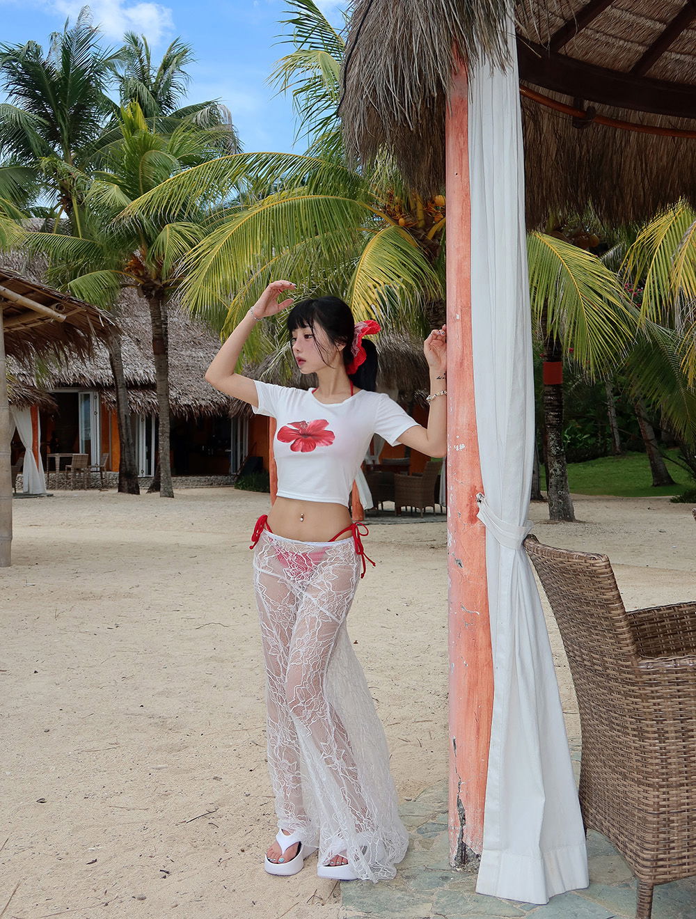 롱 스커트 모델 착용 이미지-S1L47