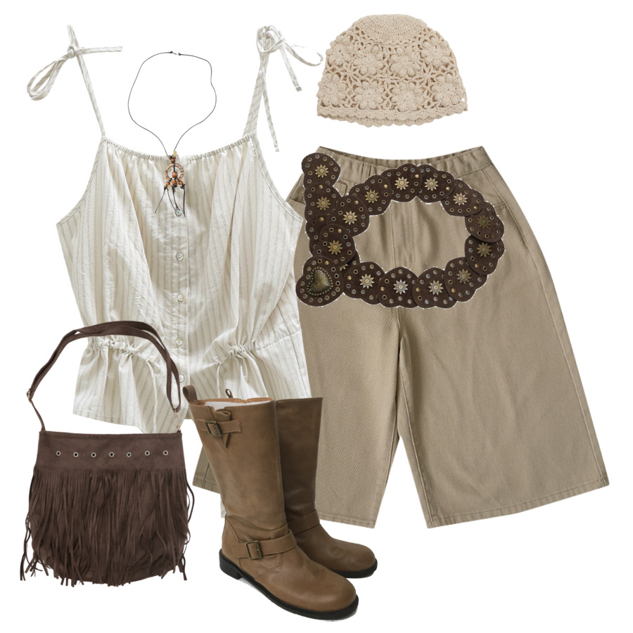 ShortPants,blouses,boots 코디