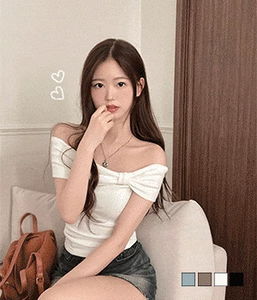 Lepi Ribbon Modal Off Shoulder T-Shirt