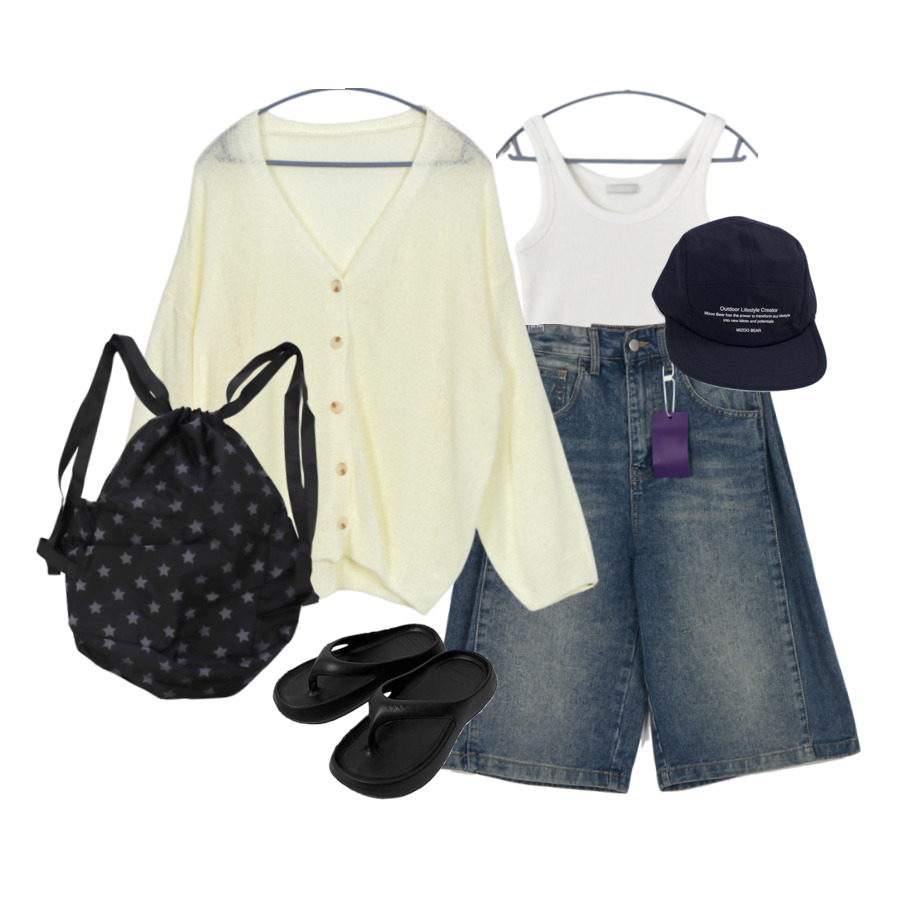 sleeveless,ShortPants,Cardigan/Vest 코디