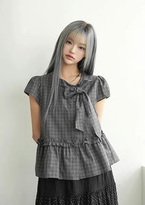 Daikan muffler check blouse