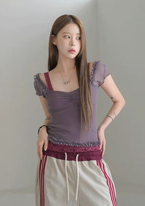 Tsuba see-through lace t-shirt