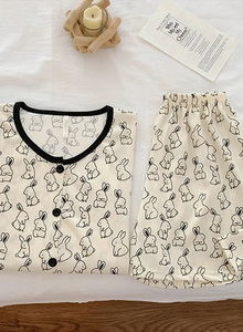 Lovely Bunny Summer Short Sleeve Pajama Set