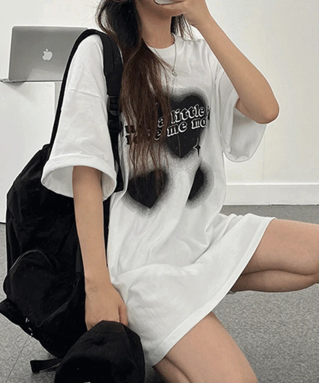 Kitsch Love Me More Wang Overfit Short Sleeve T-shirt