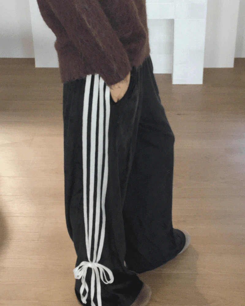 質感絲絨鬆緊帶運動長褲