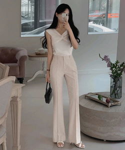 優雅打摺喇叭西裝長褲