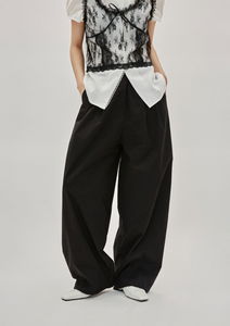 Bubble banding wide pants