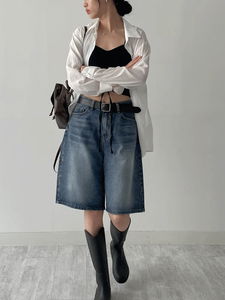 923カーペンダーバミューダデニムパンツ