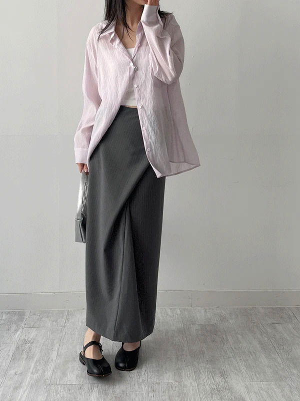 ホールディングシースルールーズフィットシャツ