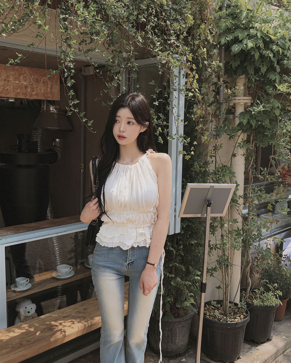 민소매 모델 착용 이미지-S1L29