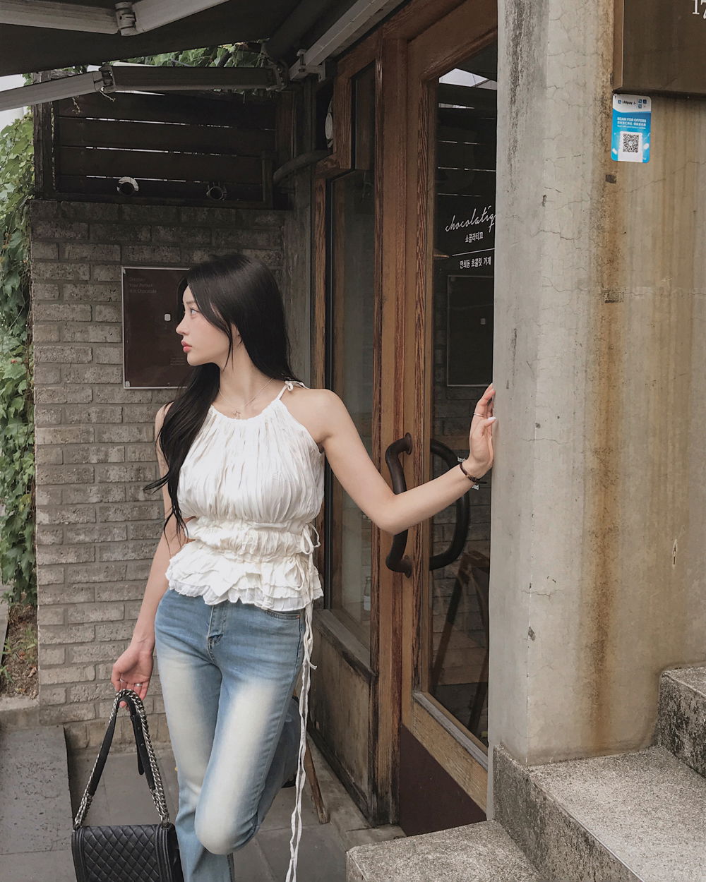 민소매 모델 착용 이미지-S1L62