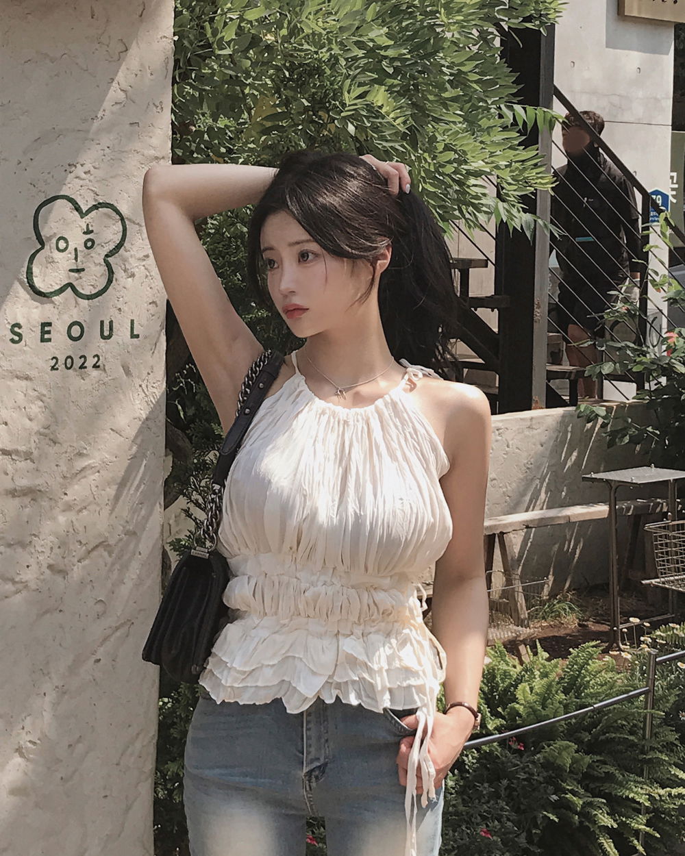 민소매 모델 착용 이미지-S1L37