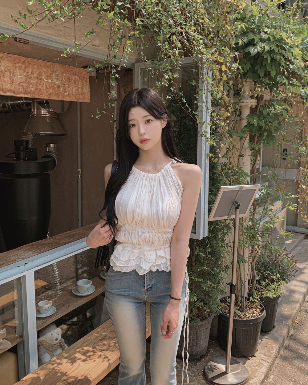 민소매 모델 착용 이미지-S1L33
