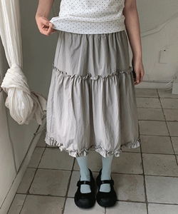 Pomi Frill Cancan Midi Skirt