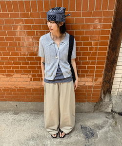 Tube Wide Balloon Cotton Pants