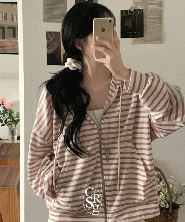 버블 단가라 후드집업