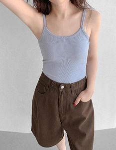 Striped Anmuji 3 Crop Spandex Ribbed Sleeveless