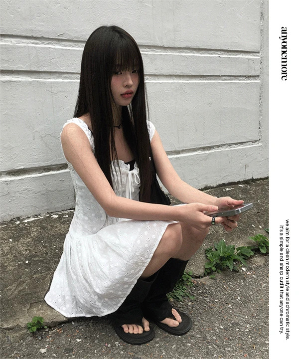 細肩帶緞面洋裝
