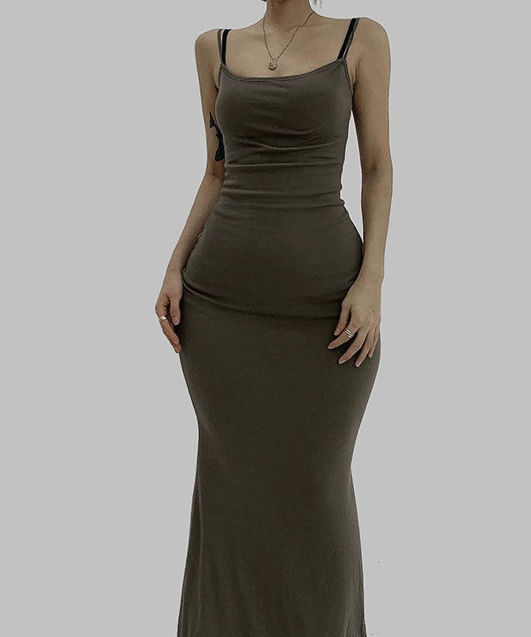 Ariel Slim Flare Sexy Summer Sleeveless Slim Long Dress