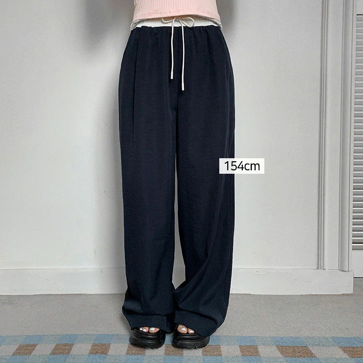 X-pocket color blocking banding rustling pants