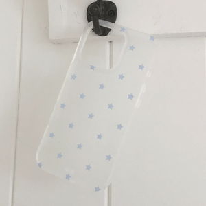 Blue Star Dot Translucent Hard iPhone Case