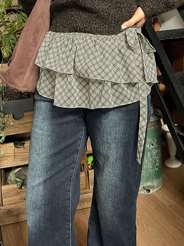 Big Size S-2XL Rinconi Chiffon Cancan Flare Layered Ribbon Banding Mini Wrap Skirt 裙子