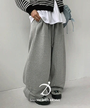 多層次綁帶寬鬆鬆緊長褲