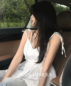 V領褶皺綁帶連身工作褲