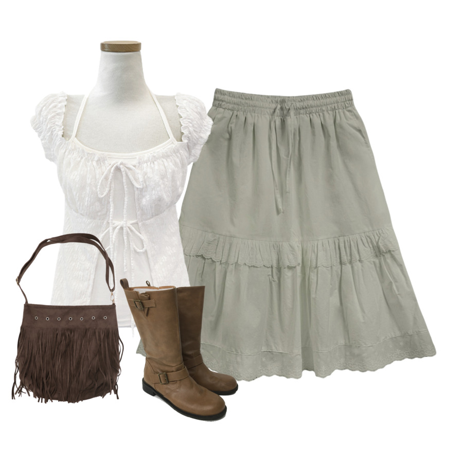 skirt,blouses,boots 코디