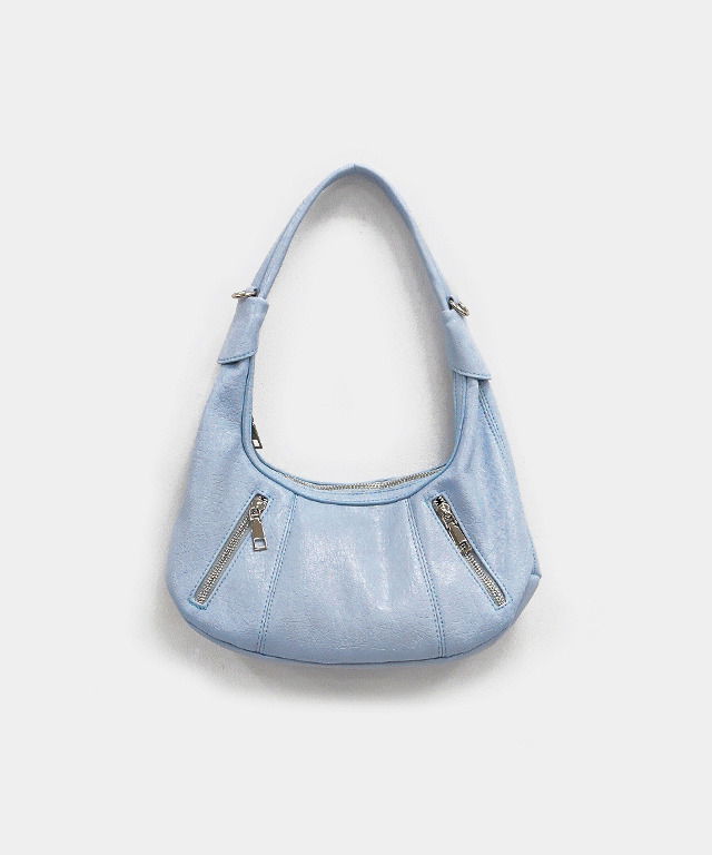 Glitter Zipper Leather Shoulder Bag