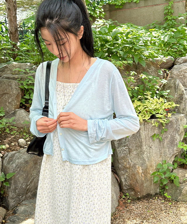 A-CUT Loose-fit V-Neck TENCEL CARDIGAN 开襟衫