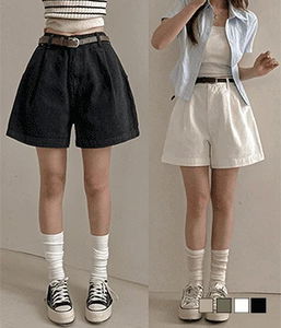 Bay High West Pintuck 4/4 Cotton Half Short Pants