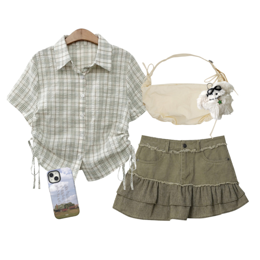 셔츠,ootd,가방,스커트,톤온톤,여름,오오티디,빈티지,여행룩,여행 코디