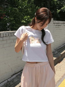 Fruity Crop Print Winter Short Sleeve T-Shirt
