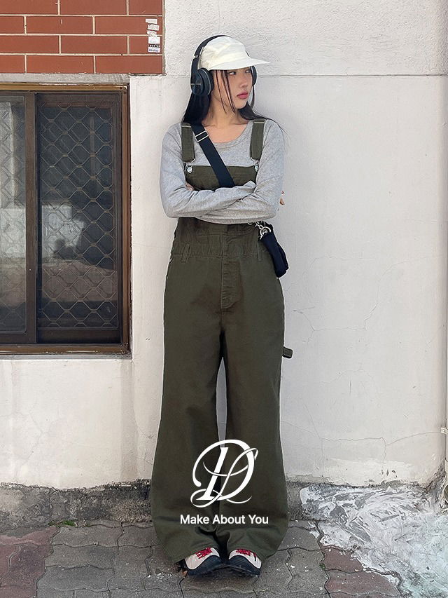 Oversized S-4XL Jacob Carpenter Cotton Overalls Overfit Melange Pants Wide Pants