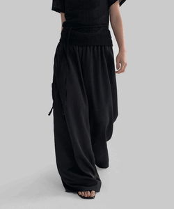 緞面寬鬆涼感哈倫褲