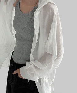 Kavien String Loose-fit Hooded Shirt