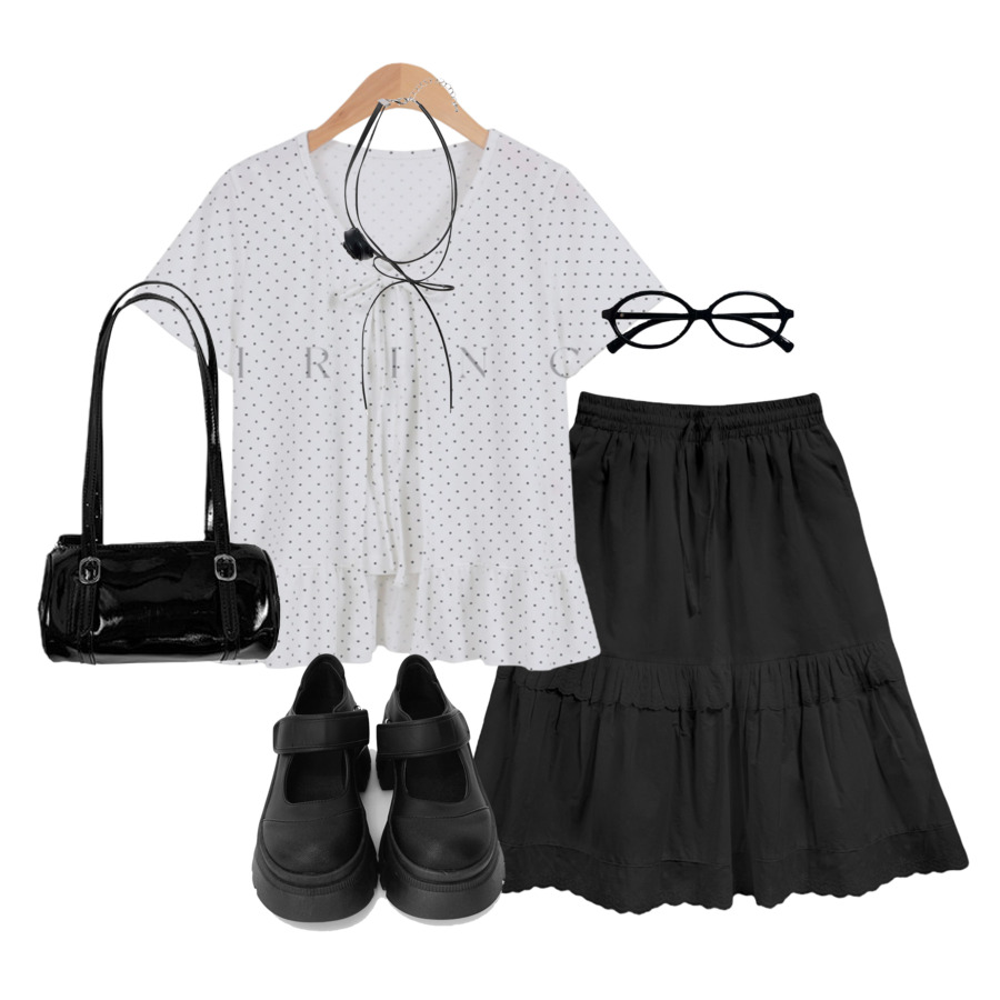 skirt,set,flats 코디