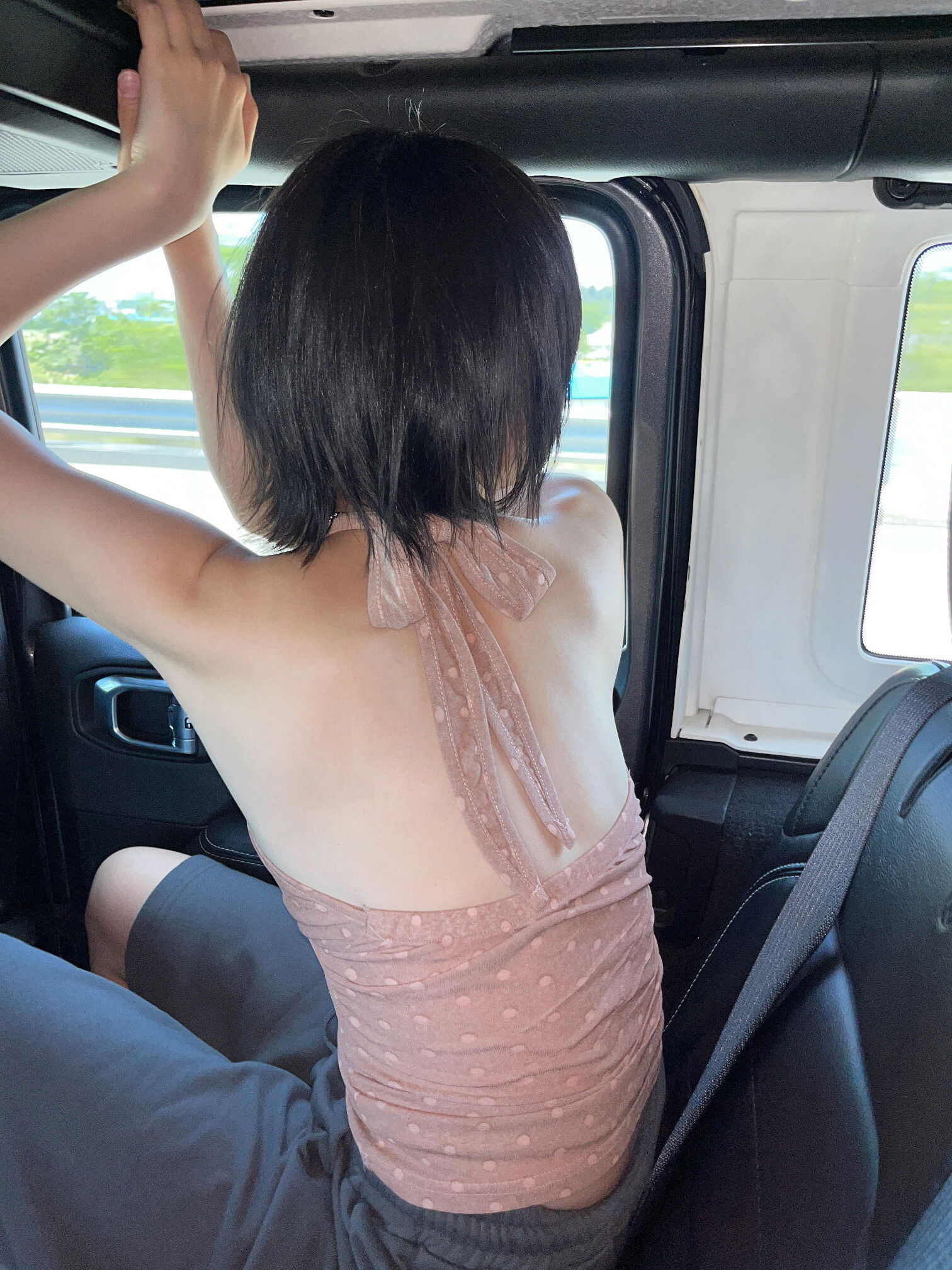 Apricot Dot Halter Sleeveless