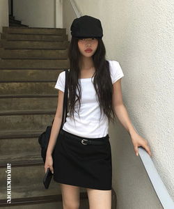 方領日常柔美短袖T恤
