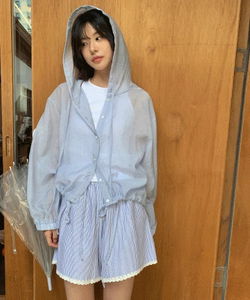 夏日休閒連帽長袖襯衫