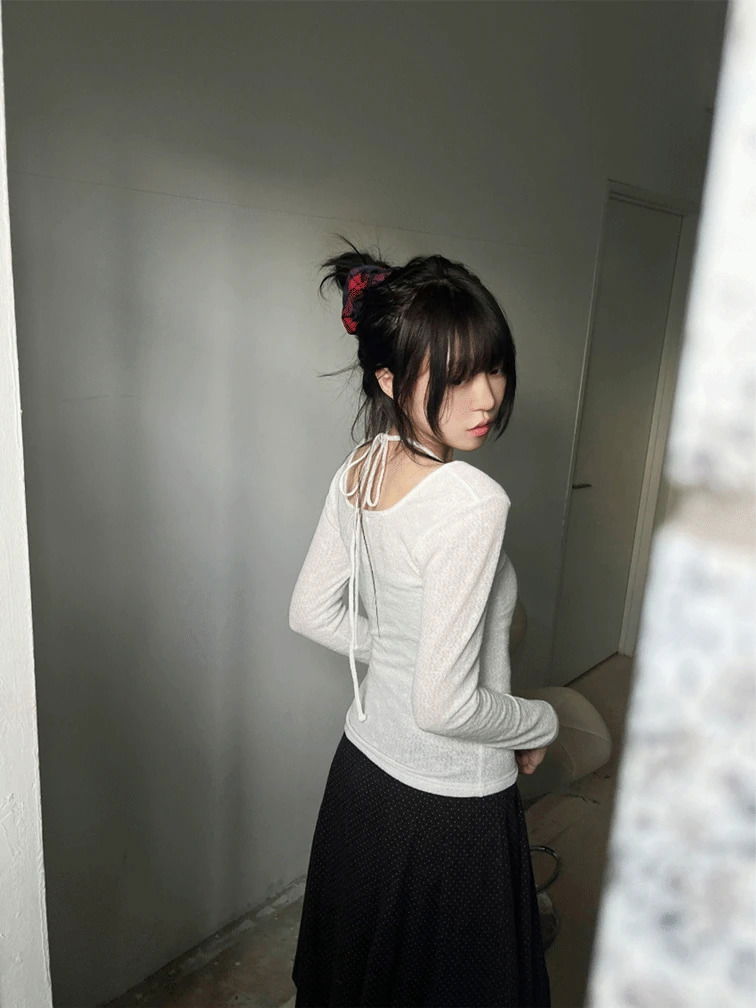 girlish halter two-way T