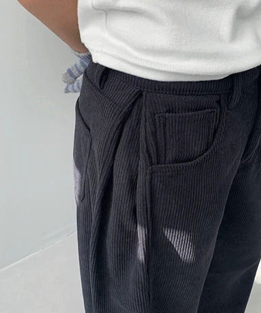 Quinn Corduroy Fleece-lined Folding Wide Pants