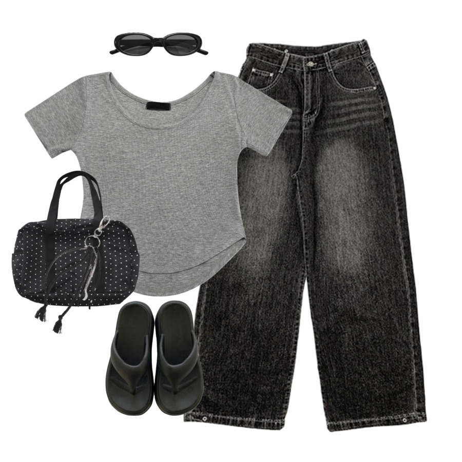 jeans,ShortSleeve,sandals 코디