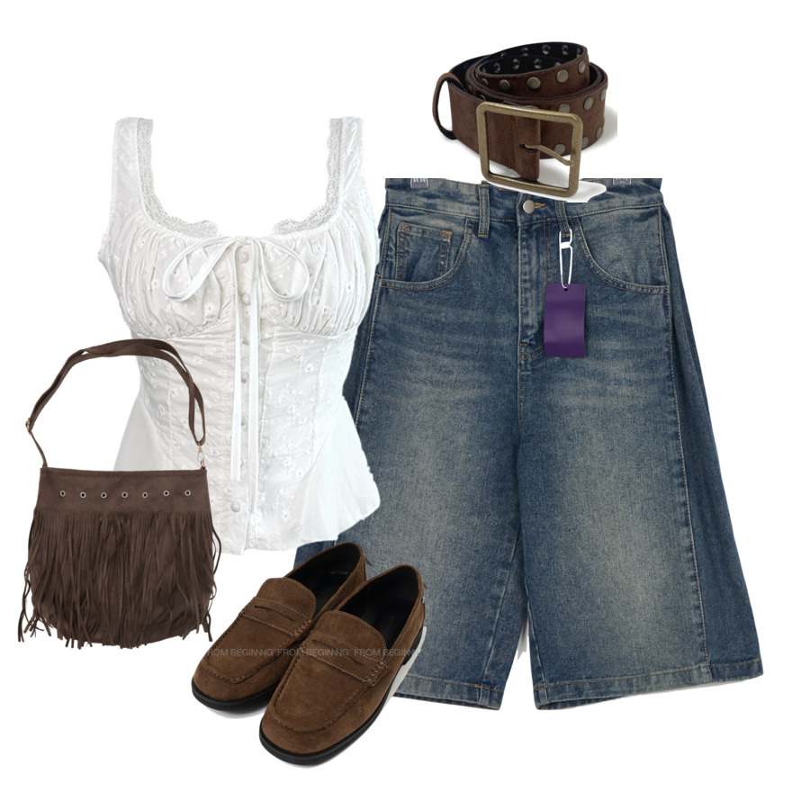 ShortPants,sleeveless,loafers 코디