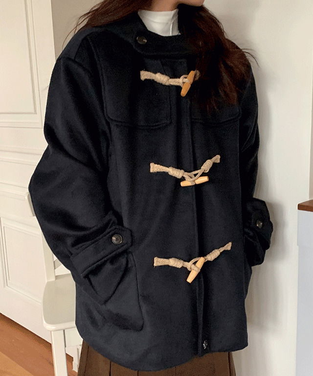 Radit Wool Hood Tteokbokki Duffle Half Coat